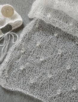 Mantita de mohair y gorra para la sesión de fotos de bebés