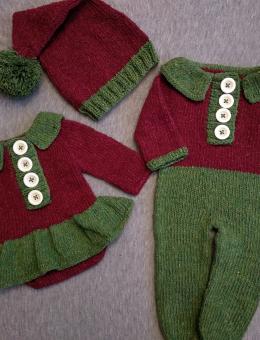 Conjunto de navidad para la sesión de fotos de recién nacidos